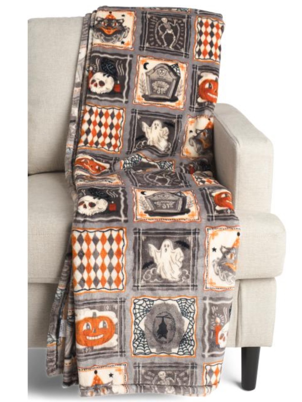 Cynthia Rowley Halloween Retro Frights Throw Blanket New